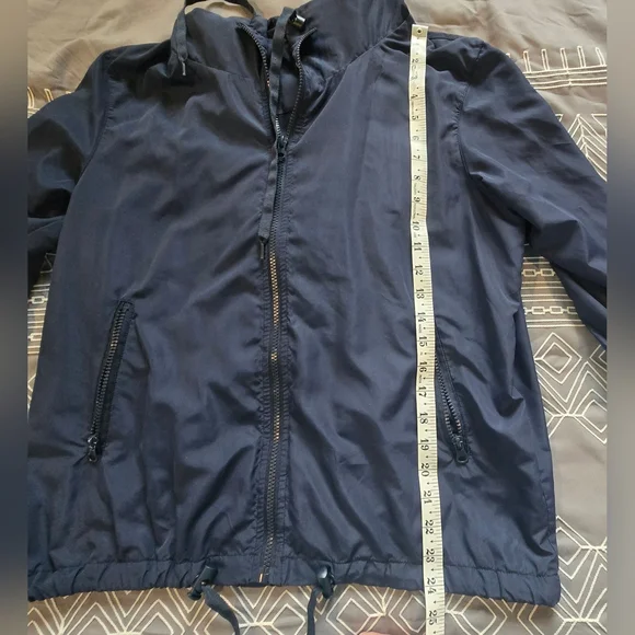 Zyia Active Navy With Rainbow Stripes Windbreaker Size Medium - Picture 8 of 12